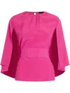 Liu •jo Belted Crepe De Chine Blouse In Rosa