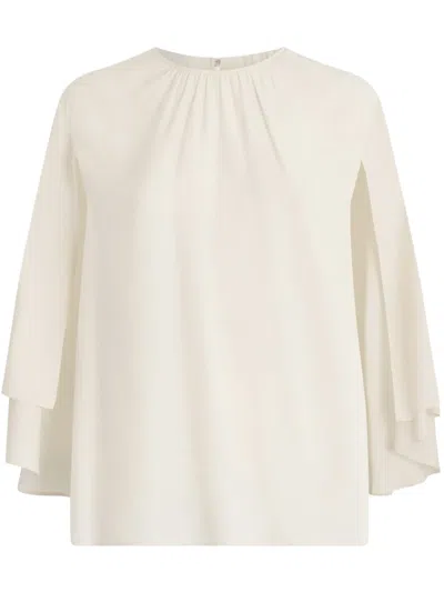 Liu •jo Belted Crepe De Chine Blouse In Weiss