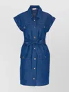 Liu •jo Belted Denim Mini Dress With Waist Tie