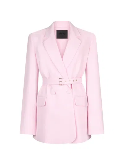 Liu •jo Belted Double-breasted Blazer In Pink