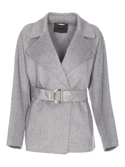 LIU •JO BELTED DOUBLE-BREASTED COAT