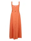 Liu •jo Liu Jo A-line Midi Dress With Button-down Front In Orange