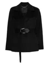 Liu •jo Belted Jacket In Black