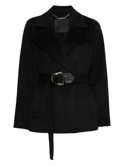Liu •jo Belted Jacket In Black