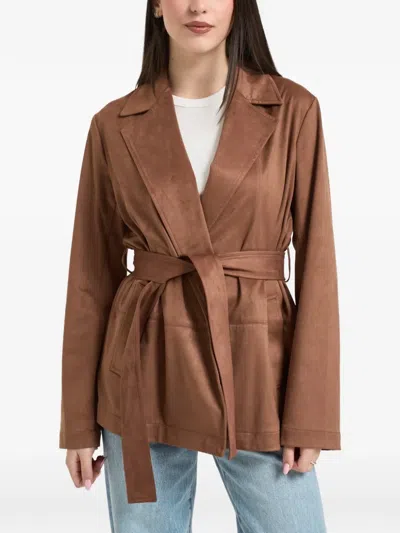 Liu •jo Belted Jacket In Brown