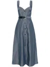Liu •jo Liu Jo Midi Dress With Sweetheart Neckline In Blau
