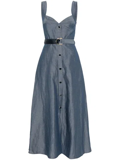 Liu •jo Belted Maxi Dress In Blau