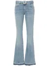 Liu •jo Belted Mid-rise Flared Jeans In Blue