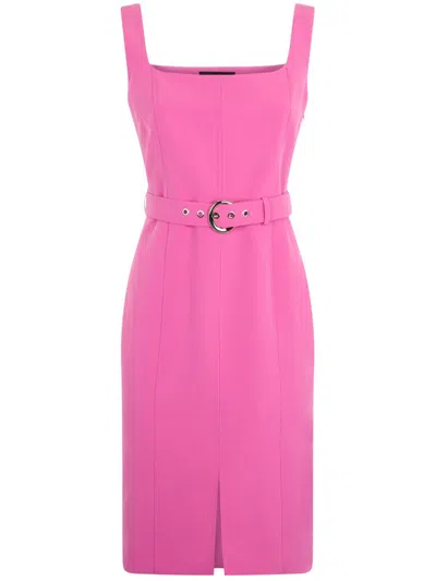 Liu •jo Belted Midi Dress In Pink