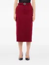 Liu •jo Belted Midi Skirt In Red