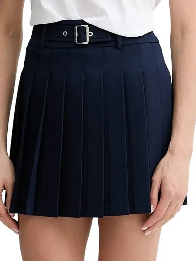 Liu •jo Belted Mini Pleated Skirt In Blue