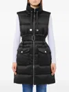 Liu •jo Belted Padded Long Gilet In Black