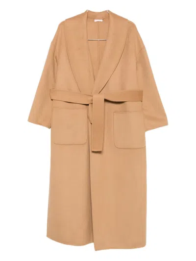 Liu •jo Belted Patch-pocket Coat In Neutral
