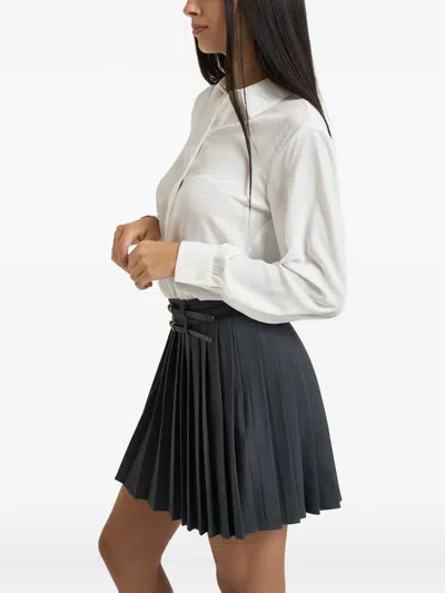 Liu •jo Belted Pleated Mini Dress In Transparent