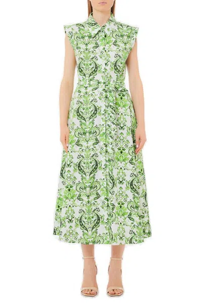 Liu •jo Liu Jo Belted Poplin Maxi Dress In Multi