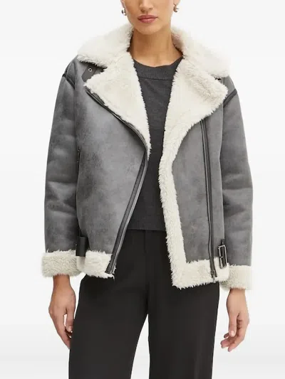 Liu •jo Belted Shealing Jacket In Gray