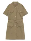 Liu •jo Belted Shirt Mini Dress In Green