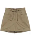 Liu •jo Belted Shorts In Green