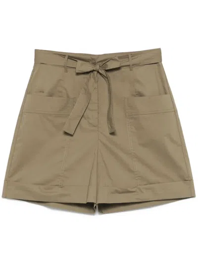 Liu •jo Belted Shorts In Green