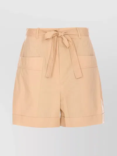 LIU •JO BELTED SHORTS METAL DETAIL