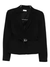 Liu •jo Belted Single-breasted Jacket In Black