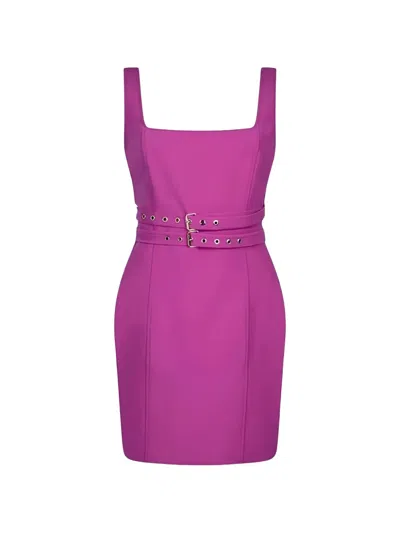 Liu •jo Belted Sleeveless Mini Dress In Purple