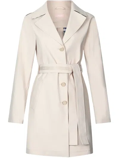 Liu •jo Trench Coat With Belt In Nude