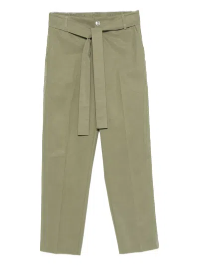 Liu •jo Belted Trousers In Green
