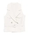 Liu •jo Liu Jo Light Beige Double-breasted Gilet In White