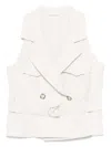Liu •jo Liu Jo Light Beige Double-breasted Gilet In White