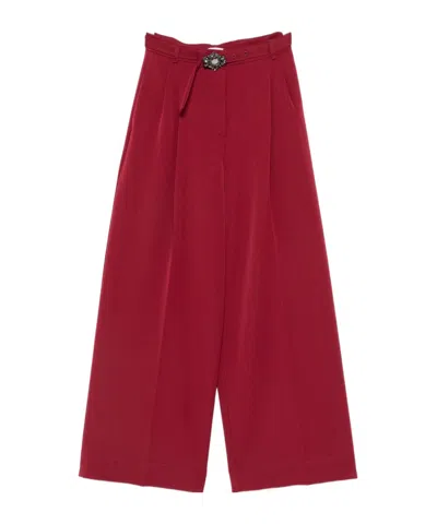 LIU •JO BELTED WIDE-LEG CASUAL PANTS