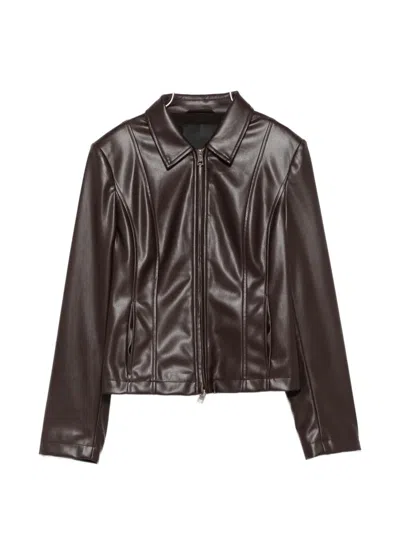 Liu •jo Belted Zip-up Jacket In 브라운