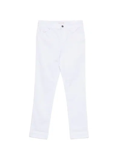 Liu •jo Belt-loop Buttoned Trousers In White