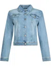 Liu •jo Liu Jo Classic Blue Denim Jacket With Kent Collar In Blue