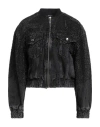 Liu •jo Better Denim Woman Denim Outerwear Black Size 10 Organic Cotton In Black