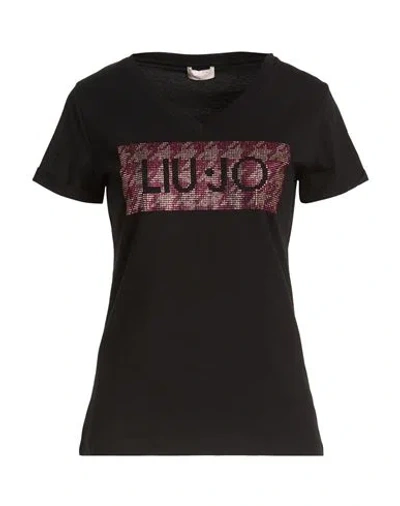 Liu •jo Better Denim Woman T-shirt Black Size S Cotton