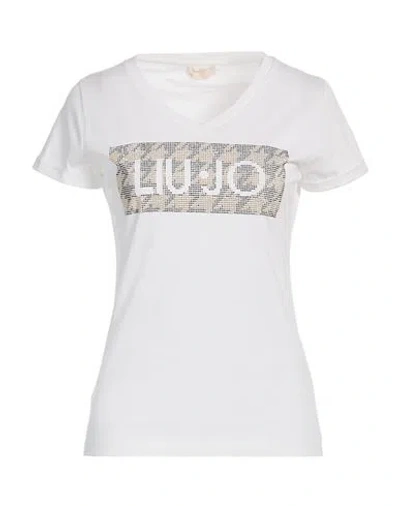 Liu •jo Better Denim Woman T-shirt Ivory Size Xs Cotton In White