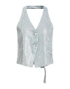 Liu •jo Better Denim Woman Top Blue Size 8 Cotton In Gray