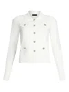 Liu •jo Liu Jo Fitted White Jacket With Classic Collar And Decorative Buttons In White