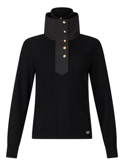 Liu •jo Classic Black Sweater With Round Neckline