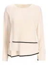 Liu •jo Better Layered Sweater In Neutral