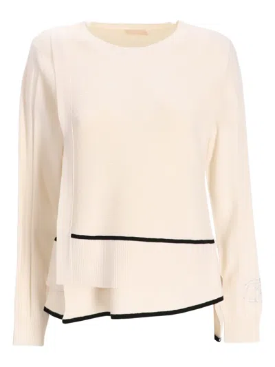 Liu •jo Better Layered Sweater In Neutral