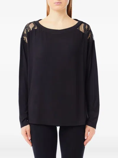Liu •jo Better Long-sleeve T-shirt In Black