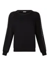 Liu •jo Liu Jo Better Sweatshirt With Gemstones In Black