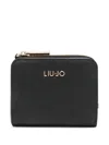 Liu •jo Black Wallet In Faux Leather With Zip In Black