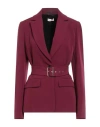Liu •jo Liu Jo Single Breasted Belted Waist Blazer In Purple