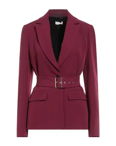 Liu •jo Better Woman Blazer Plum Size 10 Polyester, Elastane In Purple