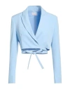 Liu •jo Better Woman Blazer Sky Blue Size 6 Polyester, Elastane