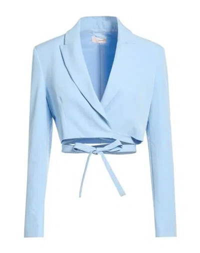 Liu •jo Better Woman Blazer Sky Blue Size 6 Polyester, Elastane