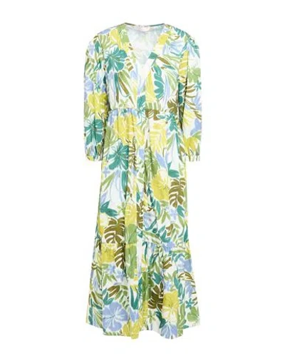 Liu •jo Better Woman Midi Dress Green Size 6 Cotton